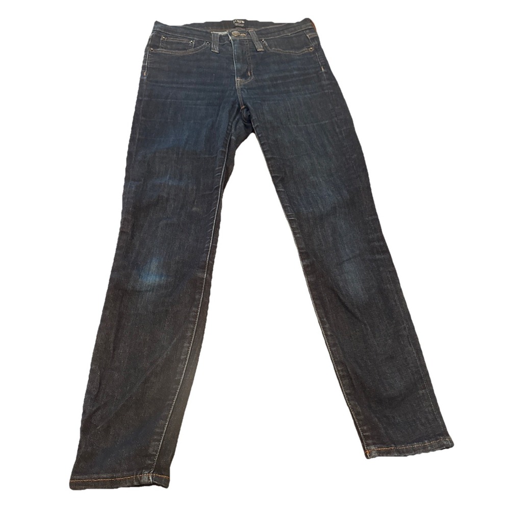 J.Crew Women's High-Rise Skinny Jeans Size 26 Dark Indigo Blue Stretch Denim